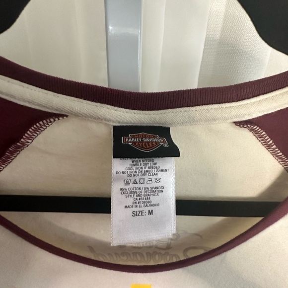 Harley Davidson Long Sleeve Raglan Shirt M Thumbholes St. Petersburg Clearwater - Picture 8 of 9
